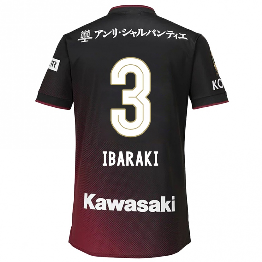 Niño Fútbol Camiseta Riku Ibaraki #3 Negro Rojo 1ª Equipación 2024/25 México