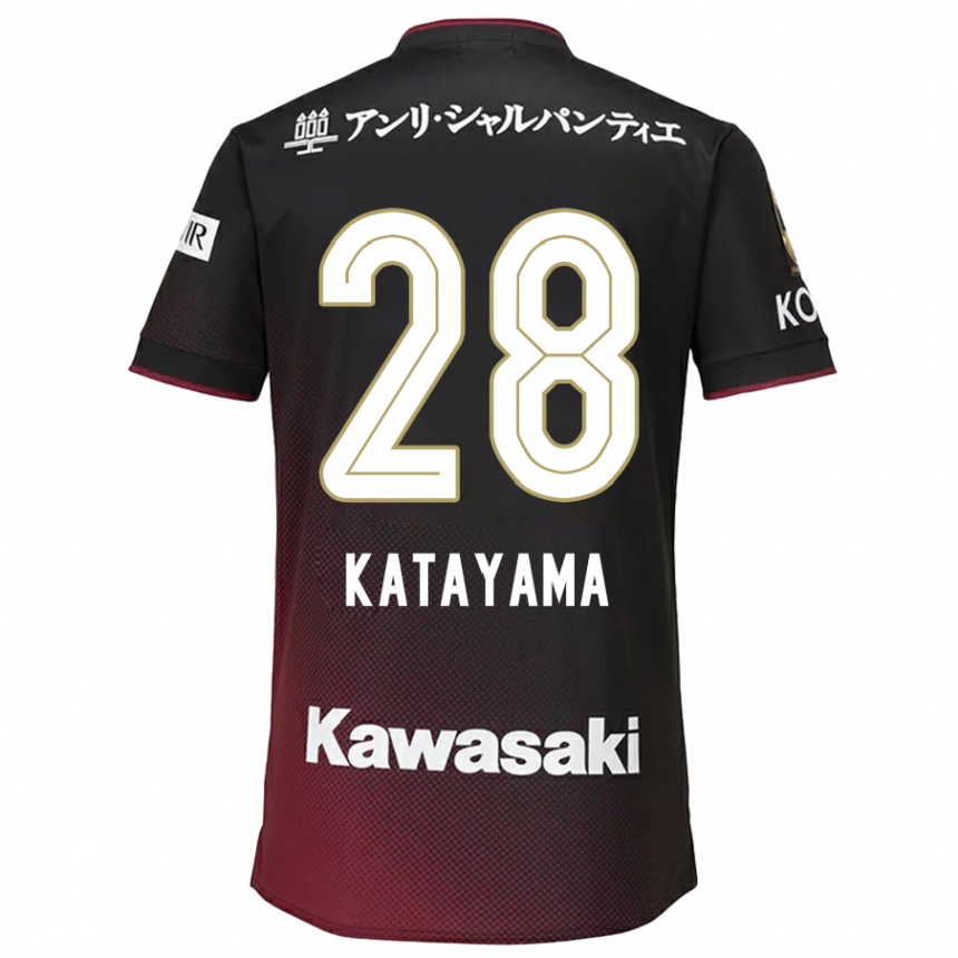 Niño Fútbol Camiseta Kota Katayama #28 Negro Rojo 1ª Equipación 2024/25 México