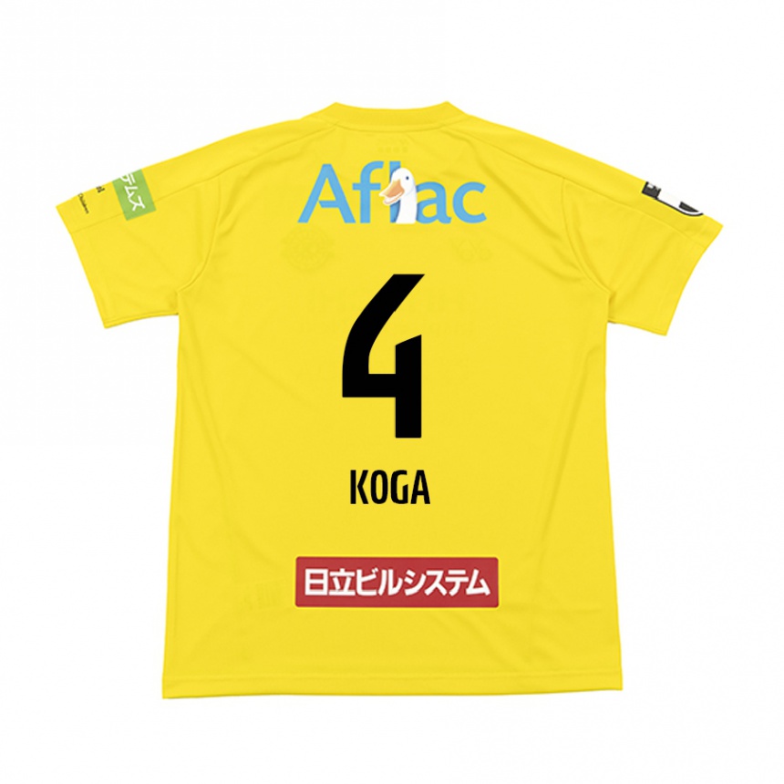 Niño Fútbol Camiseta Taiyo Koga #4 Amarillo Negro 1ª Equipación 2024/25 México