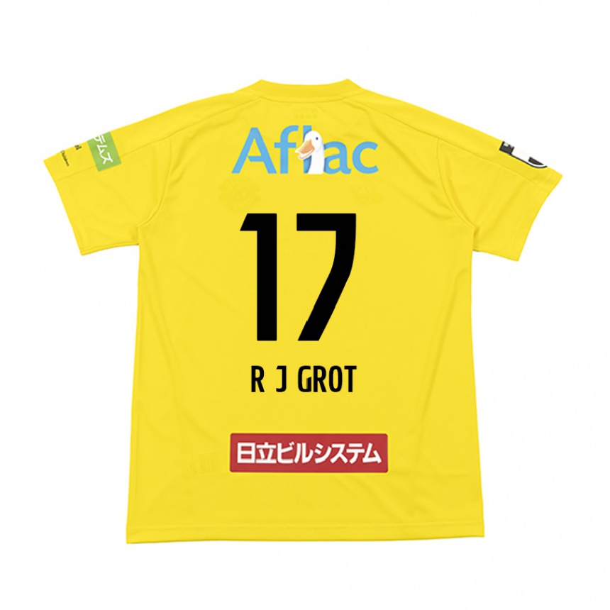 Niño Fútbol Camiseta Jay-Roy Grot #17 Amarillo Negro 1ª Equipación 2024/25 México