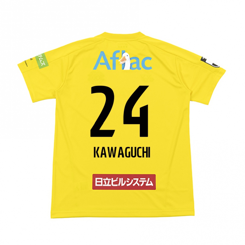 Niño Fútbol Camiseta Naoki Kawaguchi #24 Amarillo Negro 1ª Equipación 2024/25 México