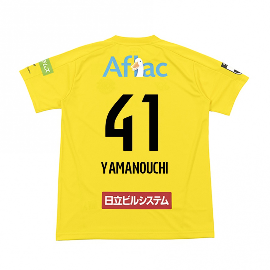 Niño Fútbol Camiseta Yusei Yamanouchi #41 Amarillo Negro 1ª Equipación 2024/25 México