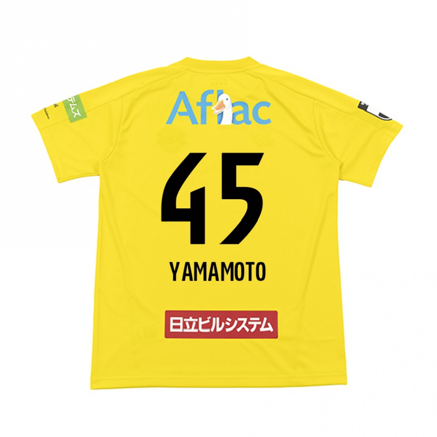 Niño Fútbol Camiseta Ota Yamamoto #45 Amarillo Negro 1ª Equipación 2024/25 México