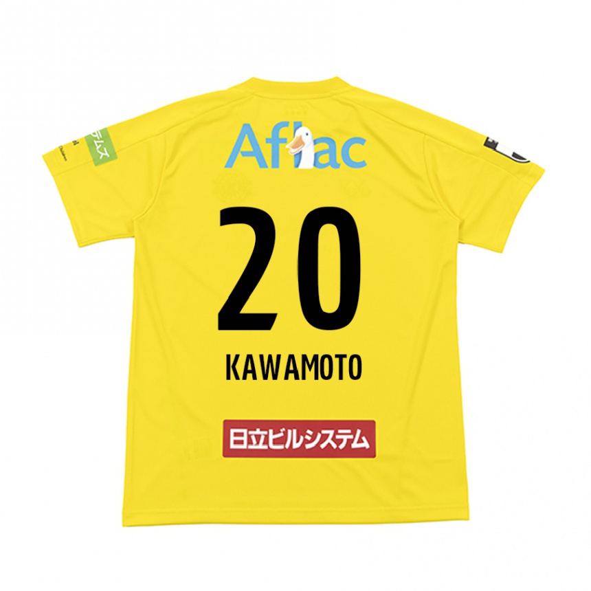 Niño Fútbol Camiseta Daizen Kawamoto #20 Amarillo Negro 1ª Equipación 2024/25 México