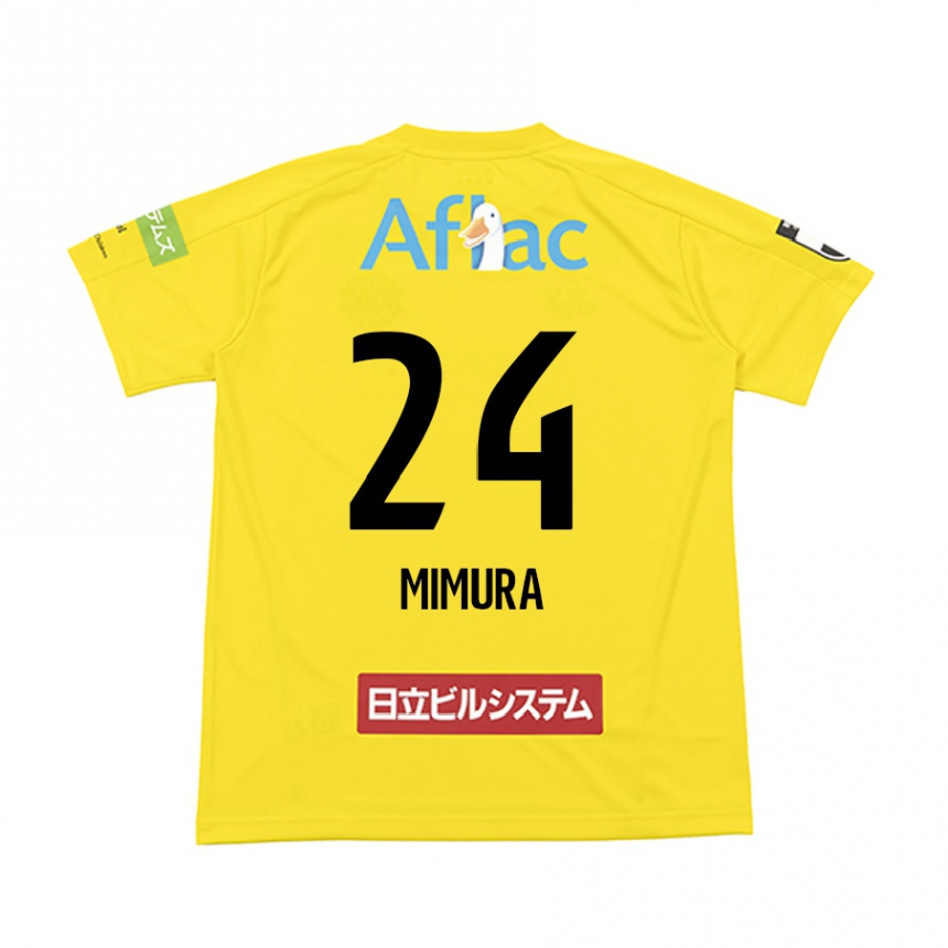 Niño Fútbol Camiseta Kaname Mimura #24 Amarillo Negro 1ª Equipación 2024/25 México