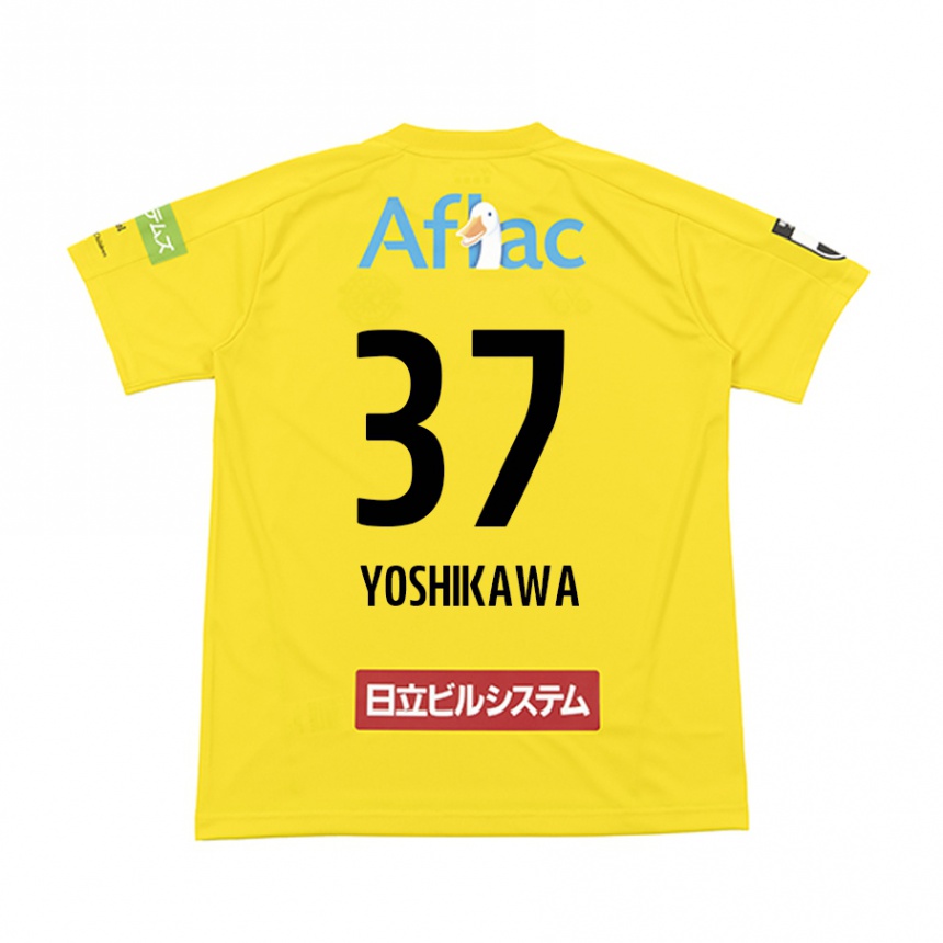 Niño Fútbol Camiseta Haruto Yoshikawa #37 Amarillo Negro 1ª Equipación 2024/25 México