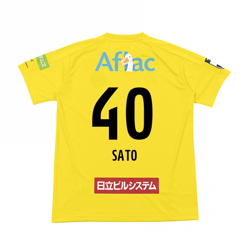 Niño Fútbol Camiseta Raku Sato #40 Amarillo Negro 1ª Equipación 2024/25 México