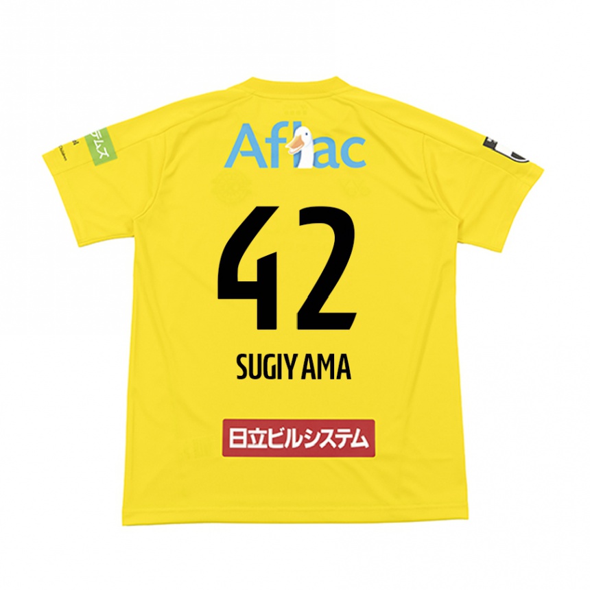 Niño Fútbol Camiseta Shunnosuke Sugiyama #42 Amarillo Negro 1ª Equipación 2024/25 México