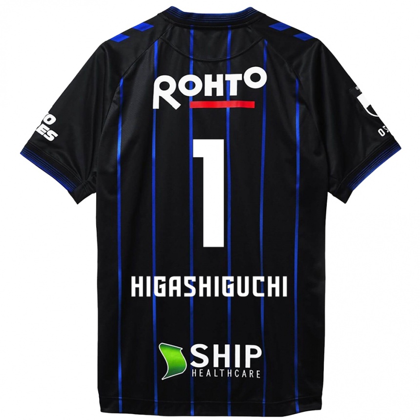 Niño Fútbol Camiseta Masaaki Higashiguchi #1 Azul Negro 1ª Equipación 2024/25 México