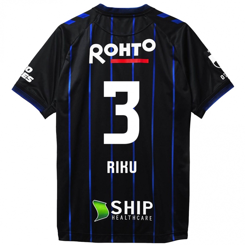 Niño Fútbol Camiseta Riku Handa #3 Azul Negro 1ª Equipación 2024/25 México