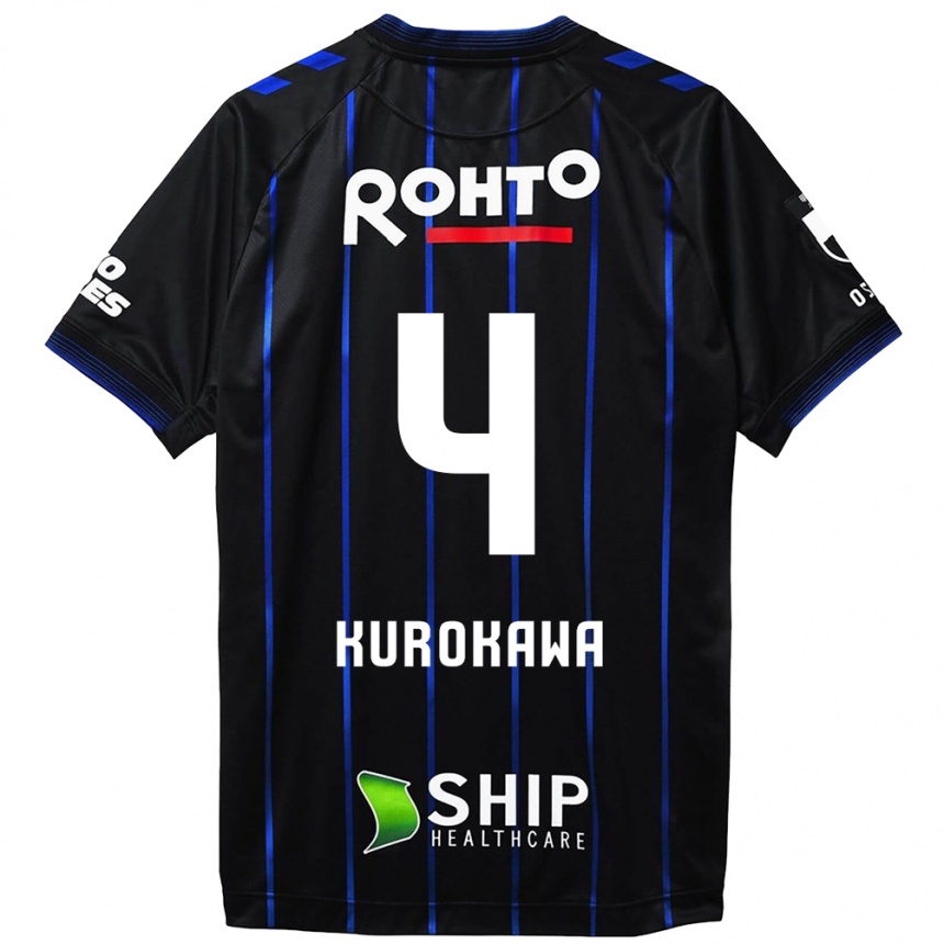 Niño Fútbol Camiseta Keisuke Kurokawa #4 Azul Negro 1ª Equipación 2024/25 México