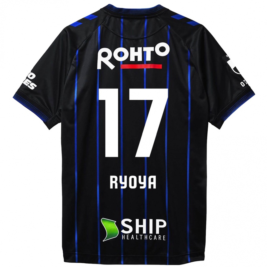 Niño Fútbol Camiseta Ryoya Yamashita #17 Azul Negro 1ª Equipación 2024/25 México