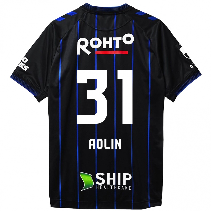 Niño Fútbol Camiseta Aolin Zhang #31 Azul Negro 1ª Equipación 2024/25 México