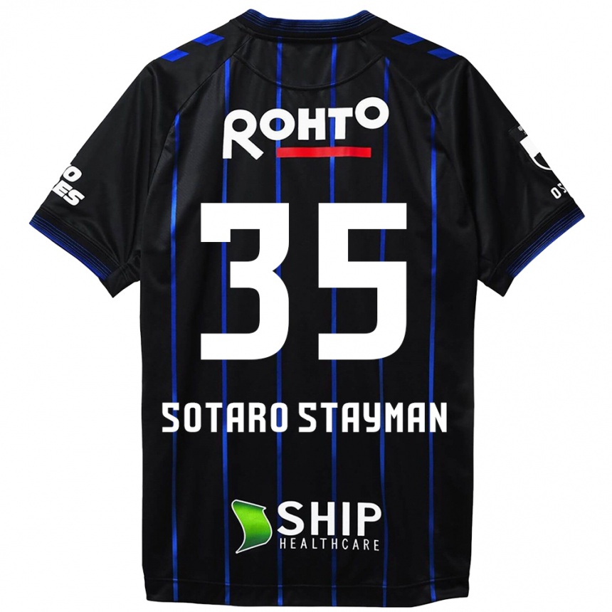 Niño Fútbol Camiseta Joshua Sotaro Stayman #35 Azul Negro 1ª Equipación 2024/25 México