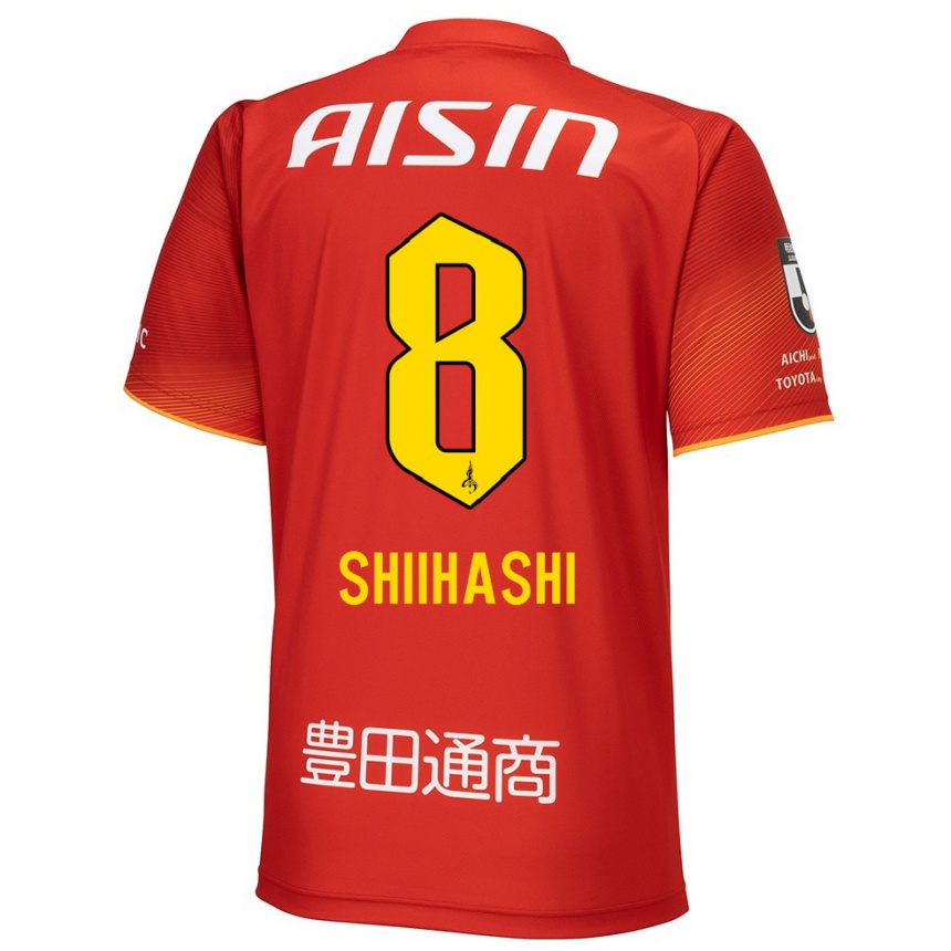 Niño Fútbol Camiseta Keiya Shiihashi #8 Rojo Blanco Amarillo 1ª Equipación 2024/25 México