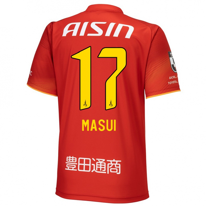 Niño Fútbol Camiseta Ken Masui #17 Rojo Blanco Amarillo 1ª Equipación 2024/25 México