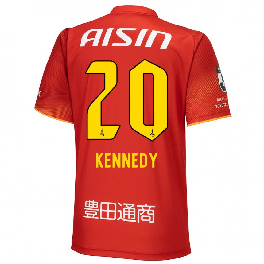 Niño Fútbol Camiseta Kennedy Egbus Mikuni #20 Rojo Blanco Amarillo 1ª Equipación 2024/25 México