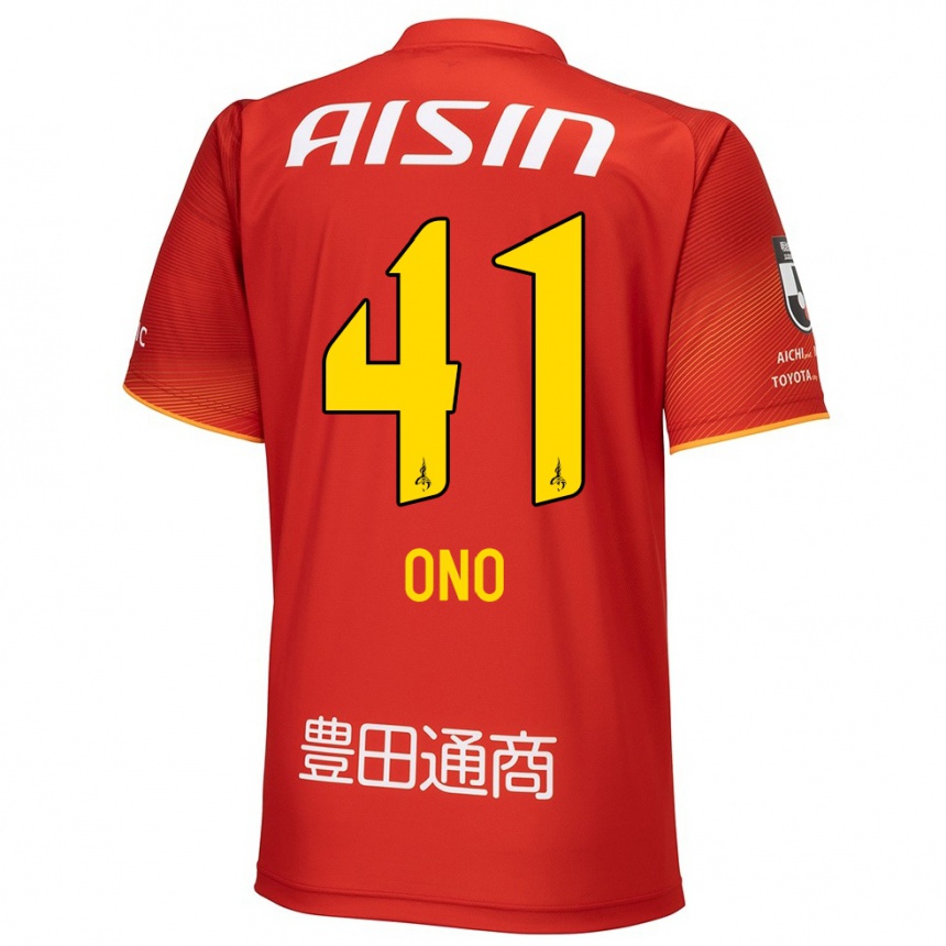 Niño Fútbol Camiseta Masahito Ono #41 Rojo Blanco Amarillo 1ª Equipación 2024/25 México