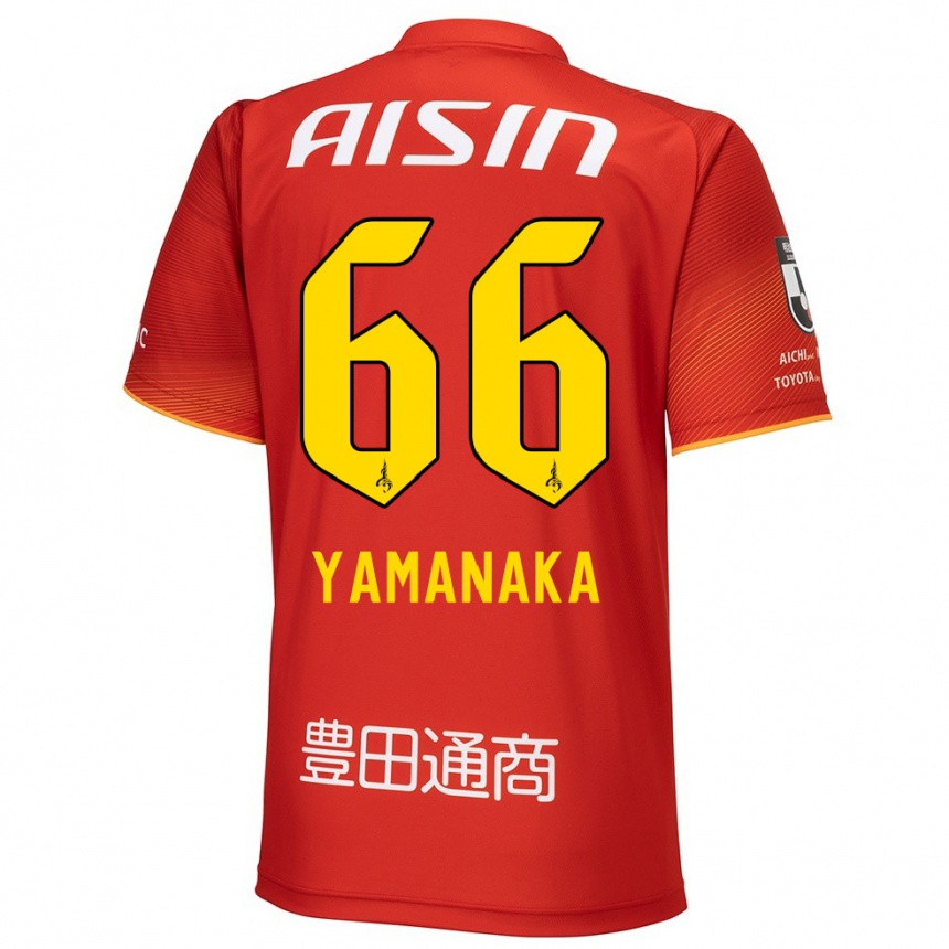 Niño Fútbol Camiseta Ryosuke Yamanaka #66 Rojo Blanco Amarillo 1ª Equipación 2024/25 México