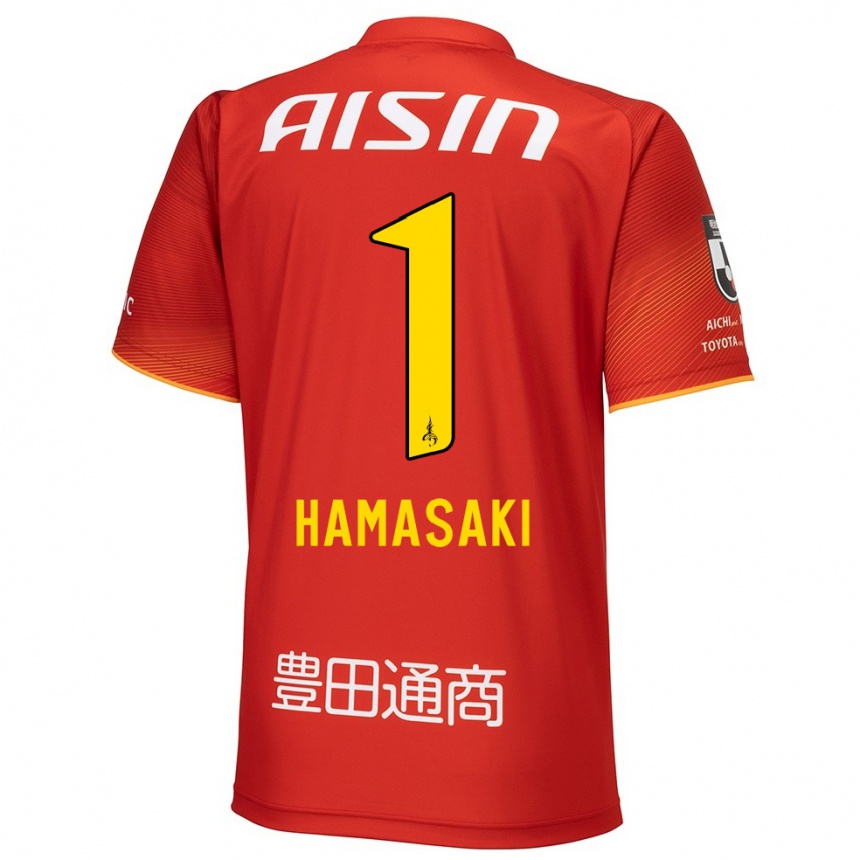 Niño Fútbol Camiseta Shiki Hamasaki #1 Rojo Blanco Amarillo 1ª Equipación 2024/25 México