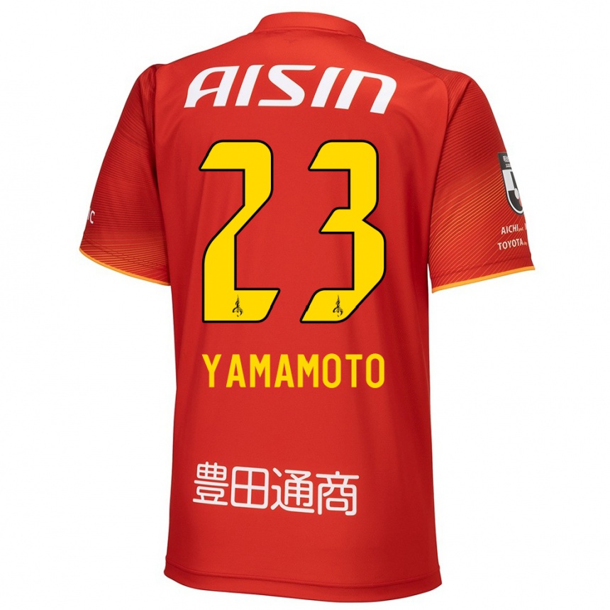 Niño Fútbol Camiseta Haruki Yamamoto #23 Rojo Blanco Amarillo 1ª Equipación 2024/25 México