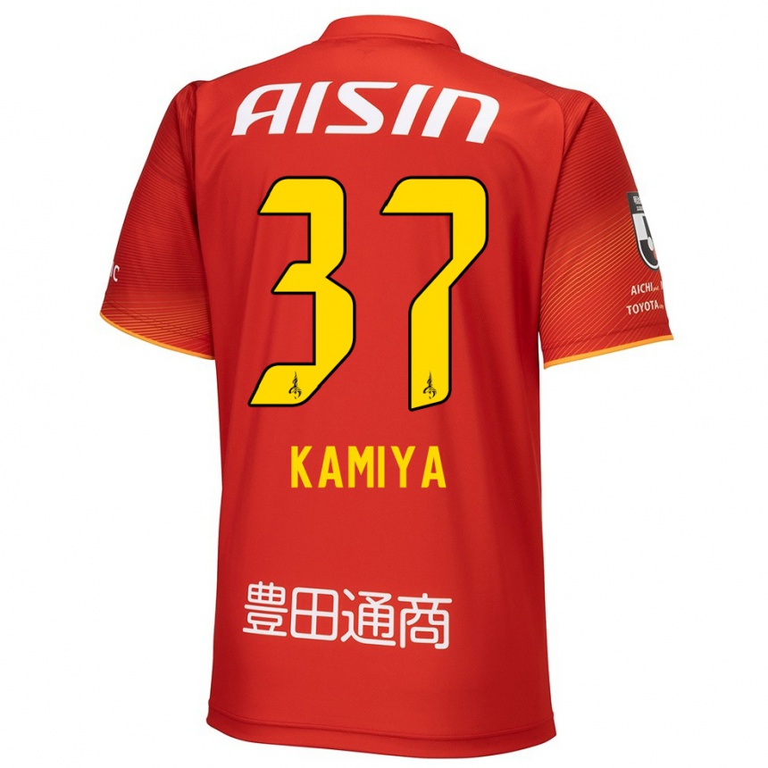 Niño Fútbol Camiseta Kiichi Kamiya #37 Rojo Blanco Amarillo 1ª Equipación 2024/25 México