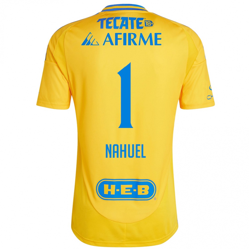 Niño Fútbol Camiseta Nahuel Guzmán #1 Oro Amarillo 1ª Equipación 2024/25 México