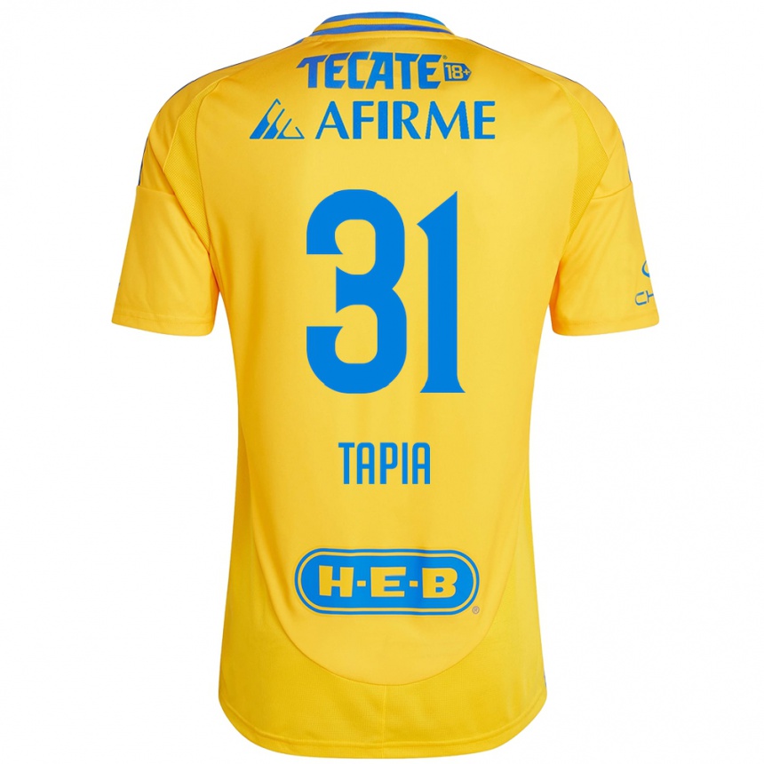 Niño Fútbol Camiseta Fernando Tapia #31 Oro Amarillo 1ª Equipación 2024/25 México