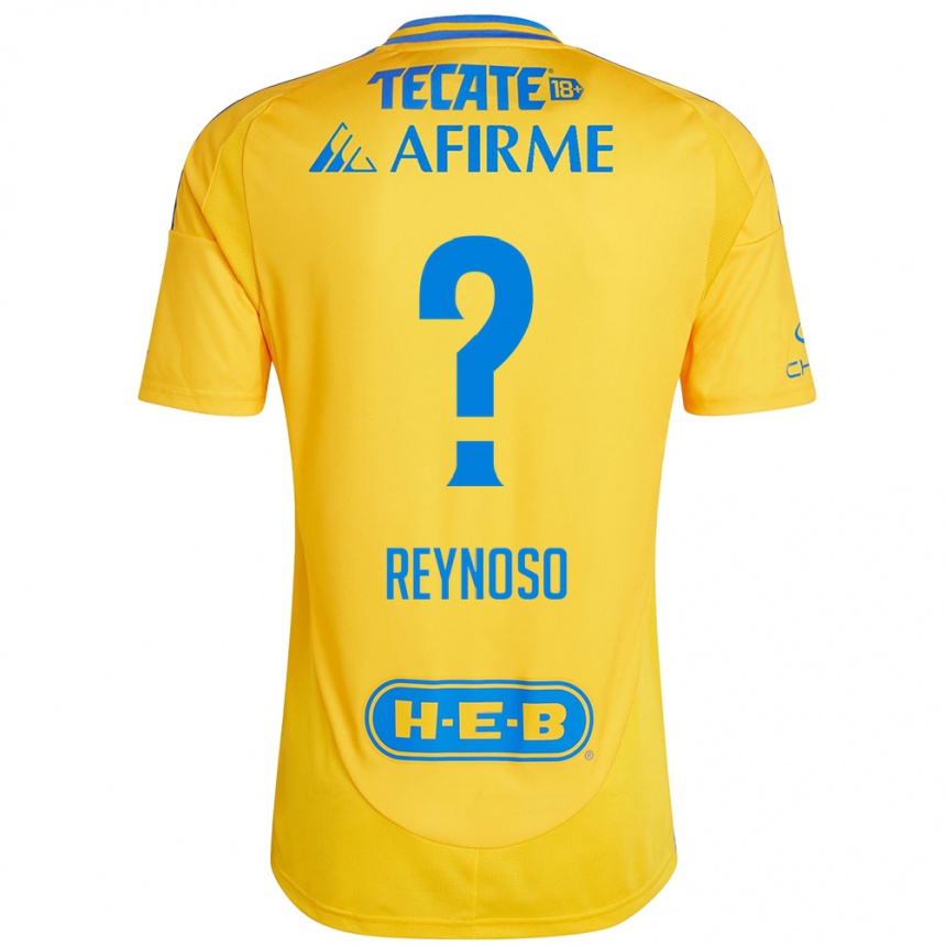 Niño Fútbol Camiseta Omar Reynoso #0 Oro Amarillo 1ª Equipación 2024/25 México