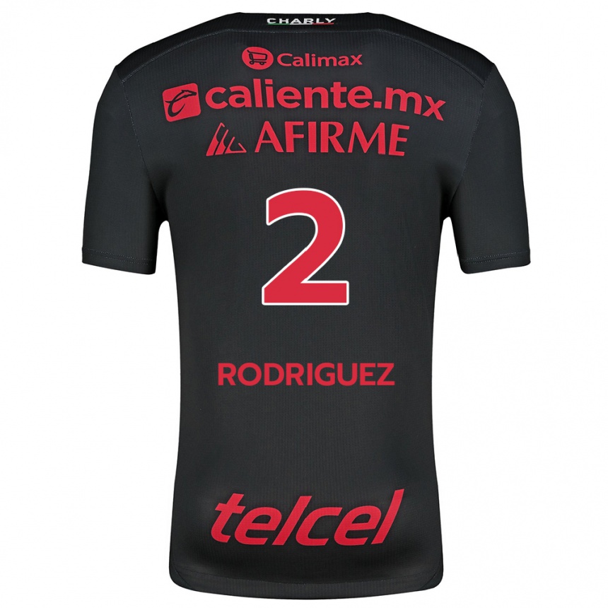 Niño Fútbol Camiseta Antonio Rodríguez #2 Negro Rojo 1ª Equipación 2024/25 México