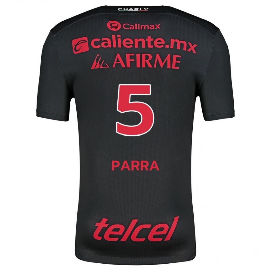 Niño Fútbol Camiseta Rodrigo Parra #5 Negro Rojo 1ª Equipación 2024/25 México