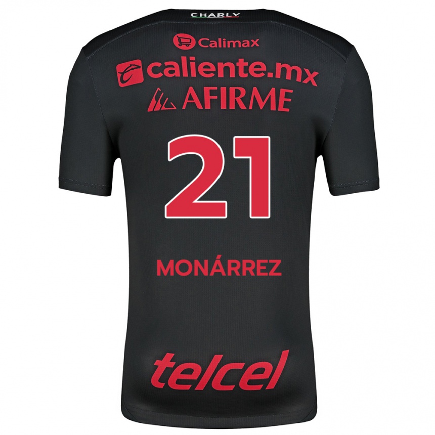 Niño Fútbol Camiseta Fernando Monárrez #21 Negro Rojo 1ª Equipación 2024/25 México