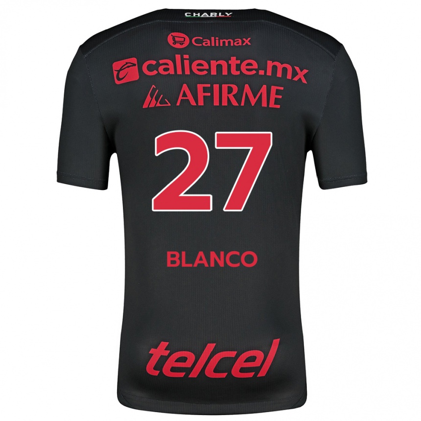 Niño Fútbol Camiseta Domingo Blanco #27 Negro Rojo 1ª Equipación 2024/25 México