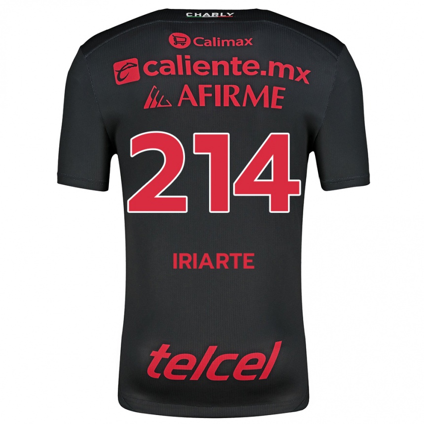 Niño Fútbol Camiseta Oliver Iriarte #214 Negro Rojo 1ª Equipación 2024/25 México