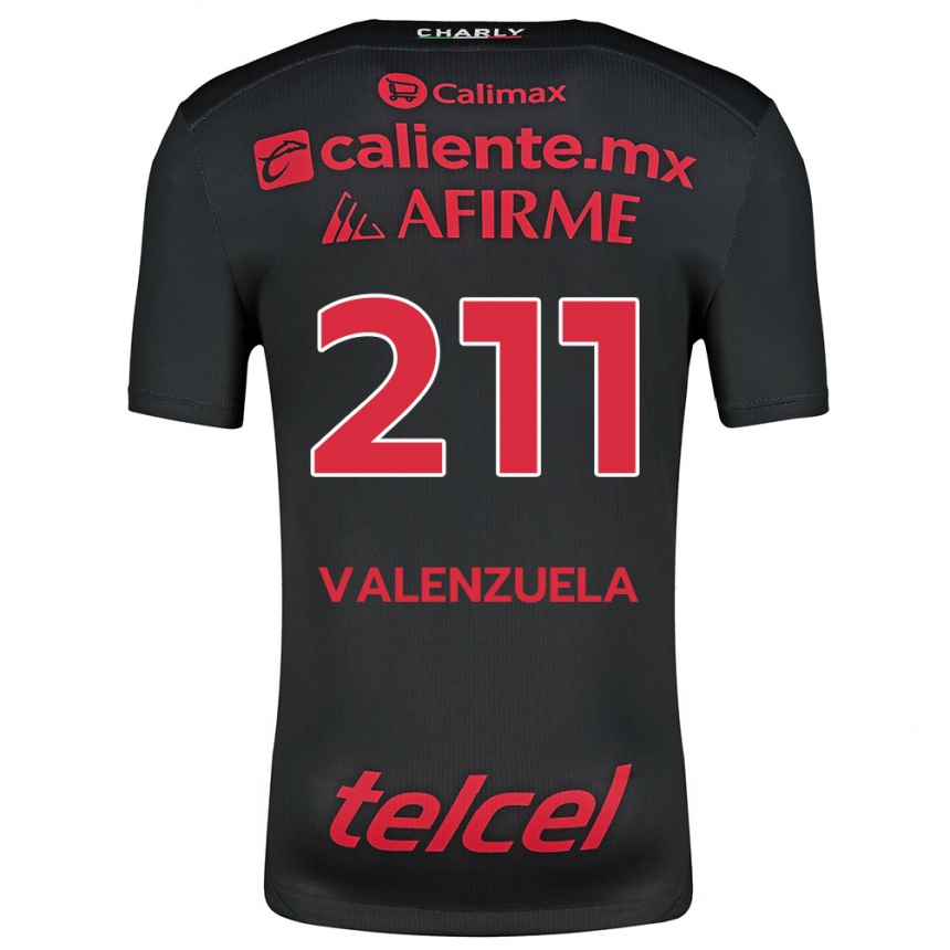 Niño Fútbol Camiseta Aldieri Valenzuela #211 Negro Rojo 1ª Equipación 2024/25 México