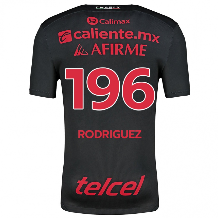 Niño Fútbol Camiseta Prince Rodríguez #196 Negro Rojo 1ª Equipación 2024/25 México