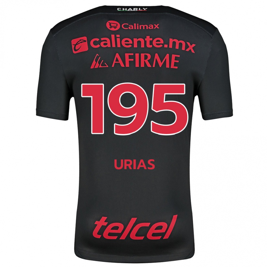 Niño Fútbol Camiseta Héctor Urías #195 Negro Rojo 1ª Equipación 2024/25 México