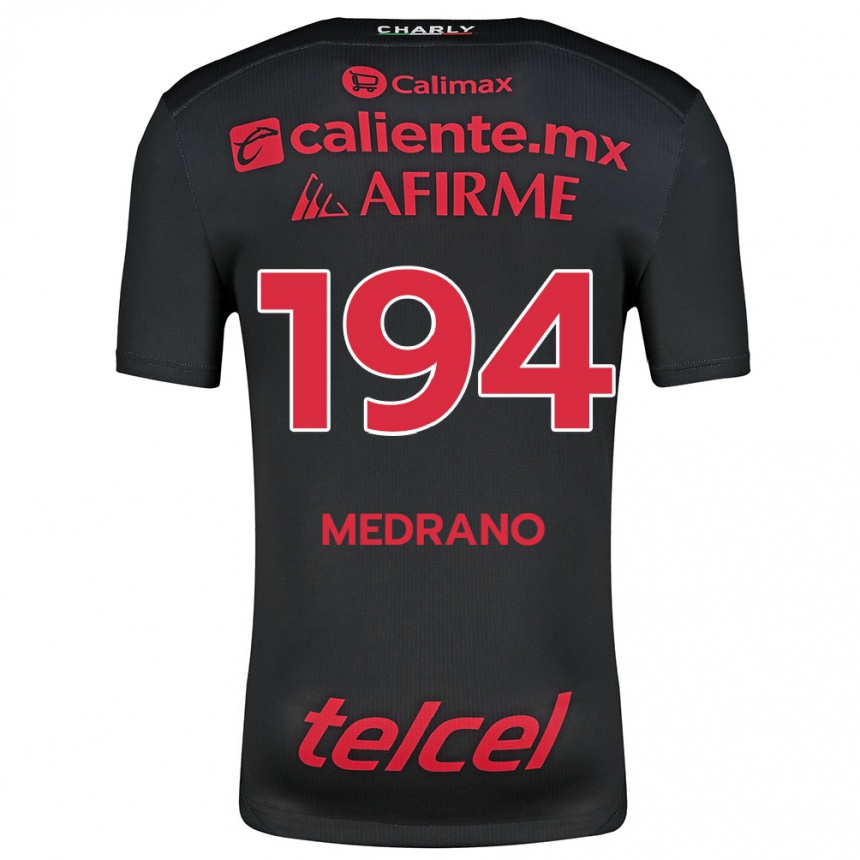 Niño Fútbol Camiseta Luis Medrano #194 Negro Rojo 1ª Equipación 2024/25 México