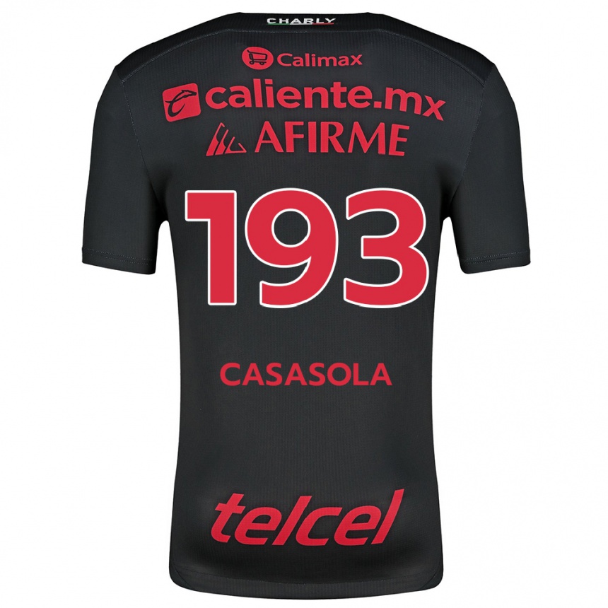 Niño Fútbol Camiseta Axel Casasola #193 Negro Rojo 1ª Equipación 2024/25 México