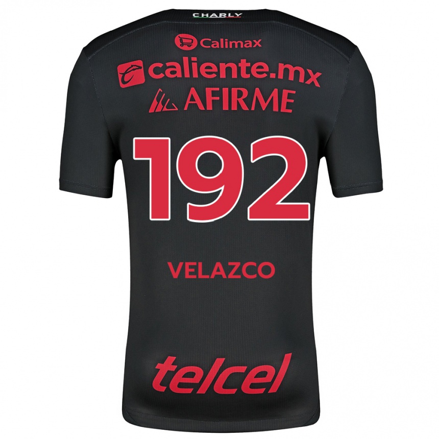 Niño Fútbol Camiseta Emiliano Velazco #192 Negro Rojo 1ª Equipación 2024/25 México