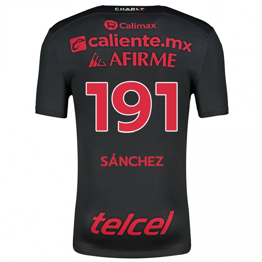 Niño Fútbol Camiseta Diego Sánchez #191 Negro Rojo 1ª Equipación 2024/25 México