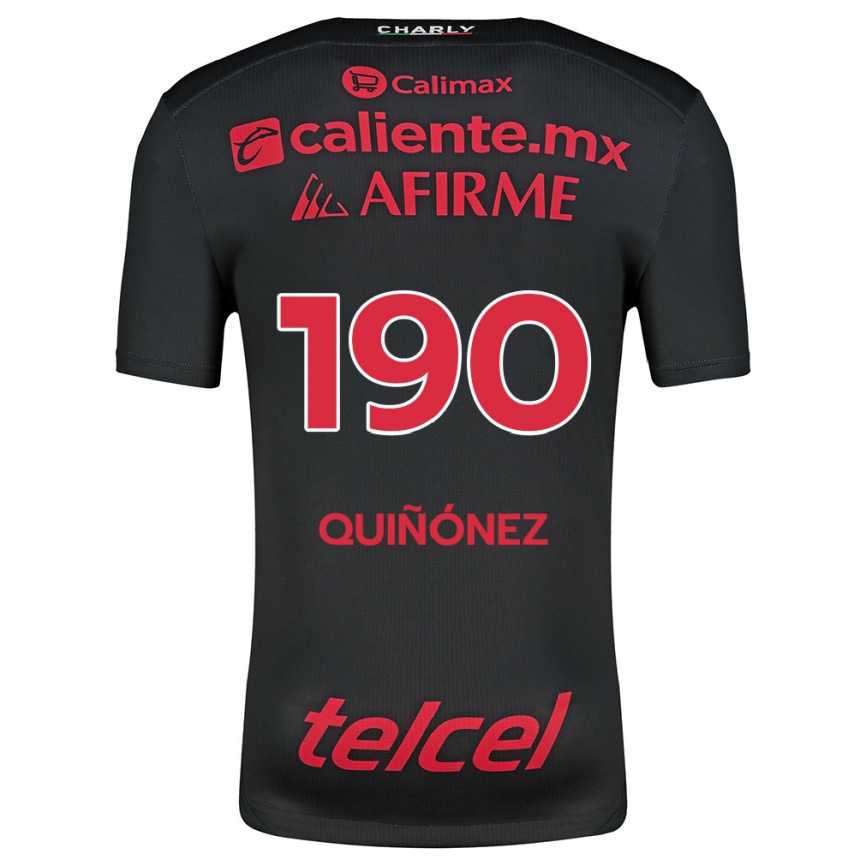 Niño Fútbol Camiseta Martín Quiñónez #190 Negro Rojo 1ª Equipación 2024/25 México