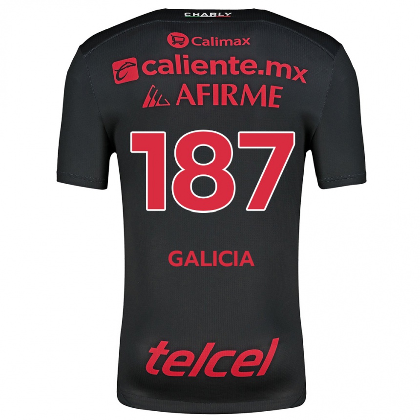 Niño Fútbol Camiseta Carlos Galicia #187 Negro Rojo 1ª Equipación 2024/25 México