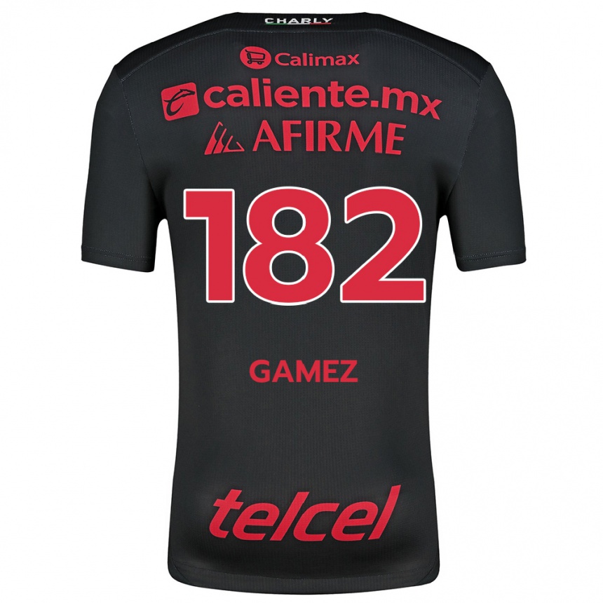 Niño Fútbol Camiseta Mark Gamez #182 Negro Rojo 1ª Equipación 2024/25 México