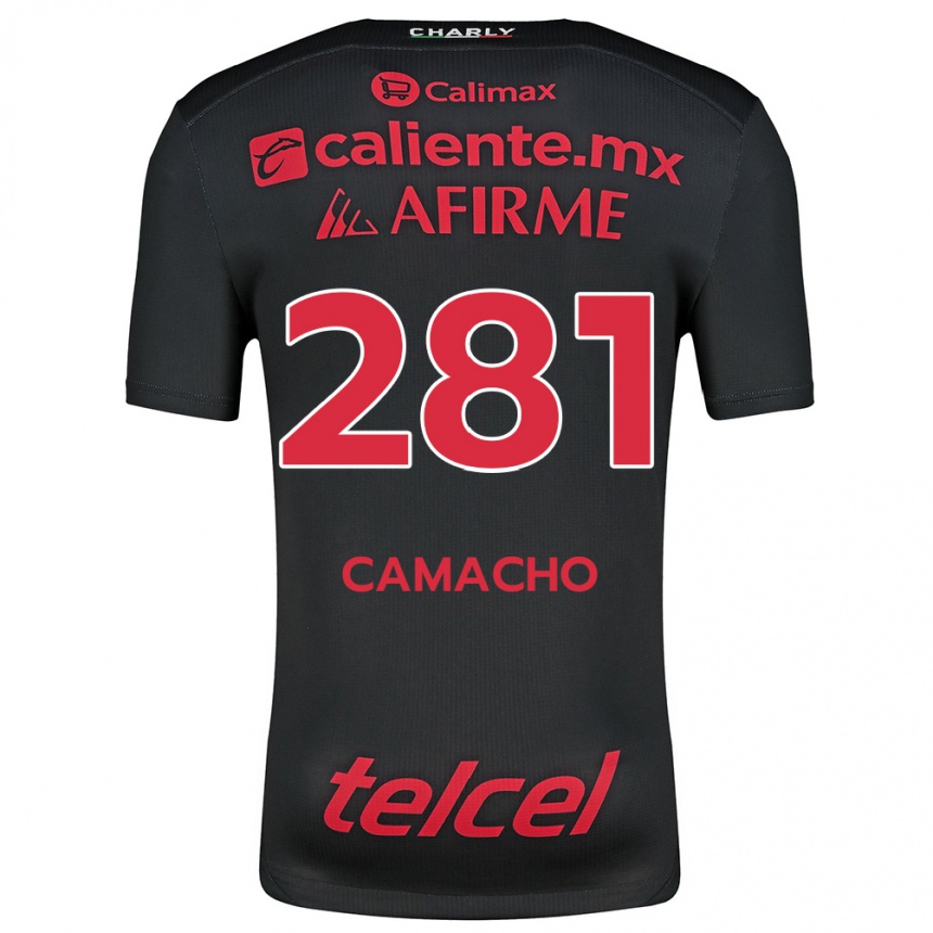 Niño Fútbol Camiseta Javier Camacho #281 Negro Rojo 1ª Equipación 2024/25 México