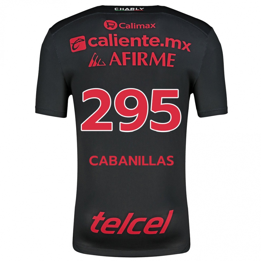 Niño Fútbol Camiseta Osvaldo Cabanillas #295 Negro Rojo 1ª Equipación 2024/25 México