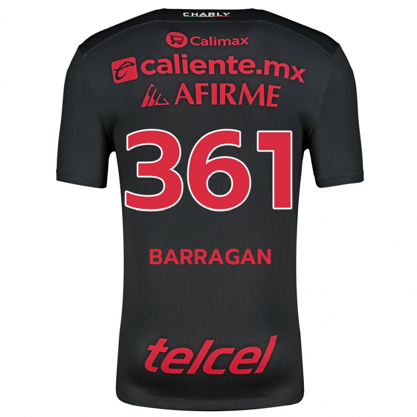 Niño Fútbol Camiseta Jesús Barragán #361 Negro Rojo 1ª Equipación 2024/25 México