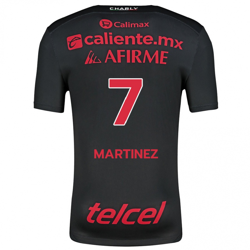 Niño Fútbol Camiseta Alejandro Martínez #7 Negro Rojo 1ª Equipación 2024/25 México