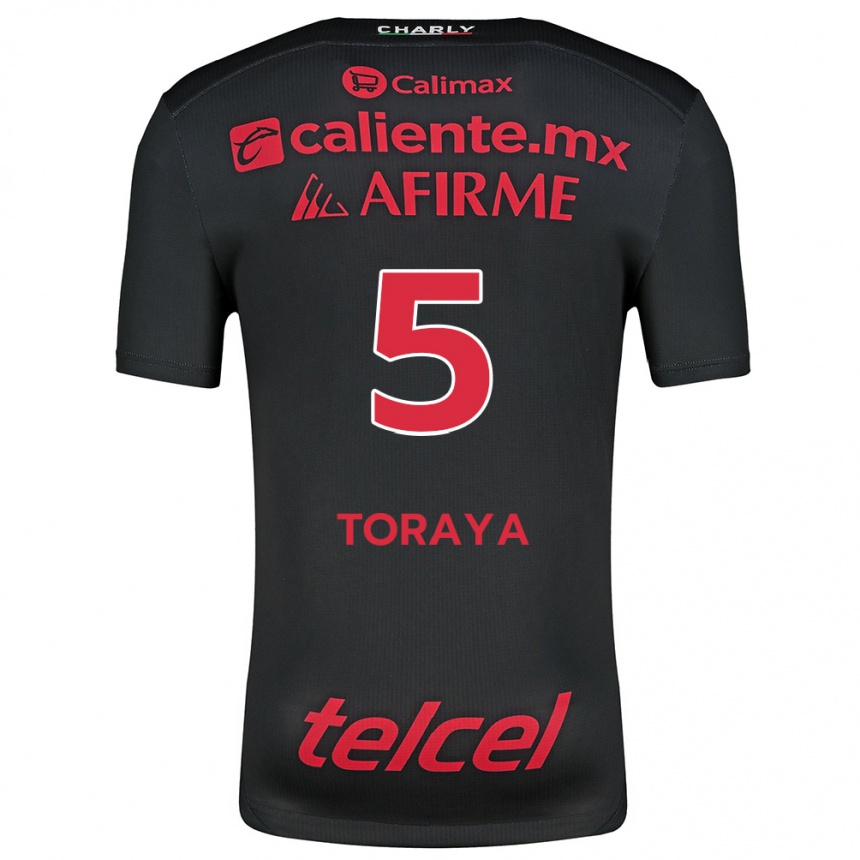 Niño Fútbol Camiseta Yadira Toraya #5 Negro Rojo 1ª Equipación 2024/25 México