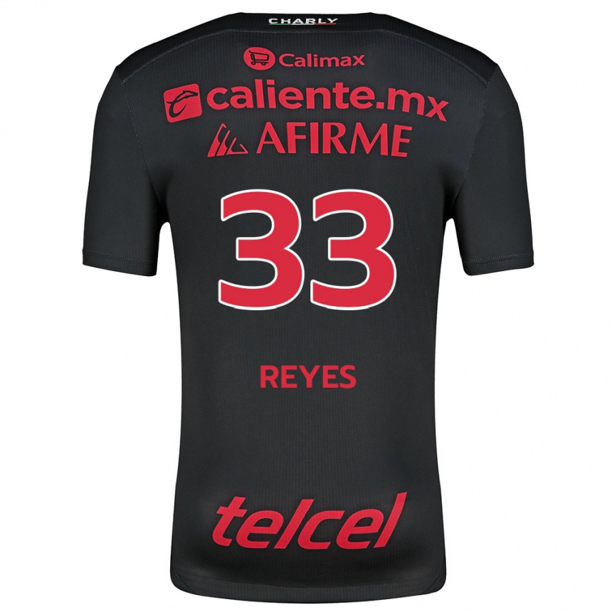 Niño Fútbol Camiseta Jazmín Reyes #33 Negro Rojo 1ª Equipación 2024/25 México